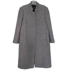 Ann Taylor Houndstooth Black & White Topper Coat Jacket Size Small